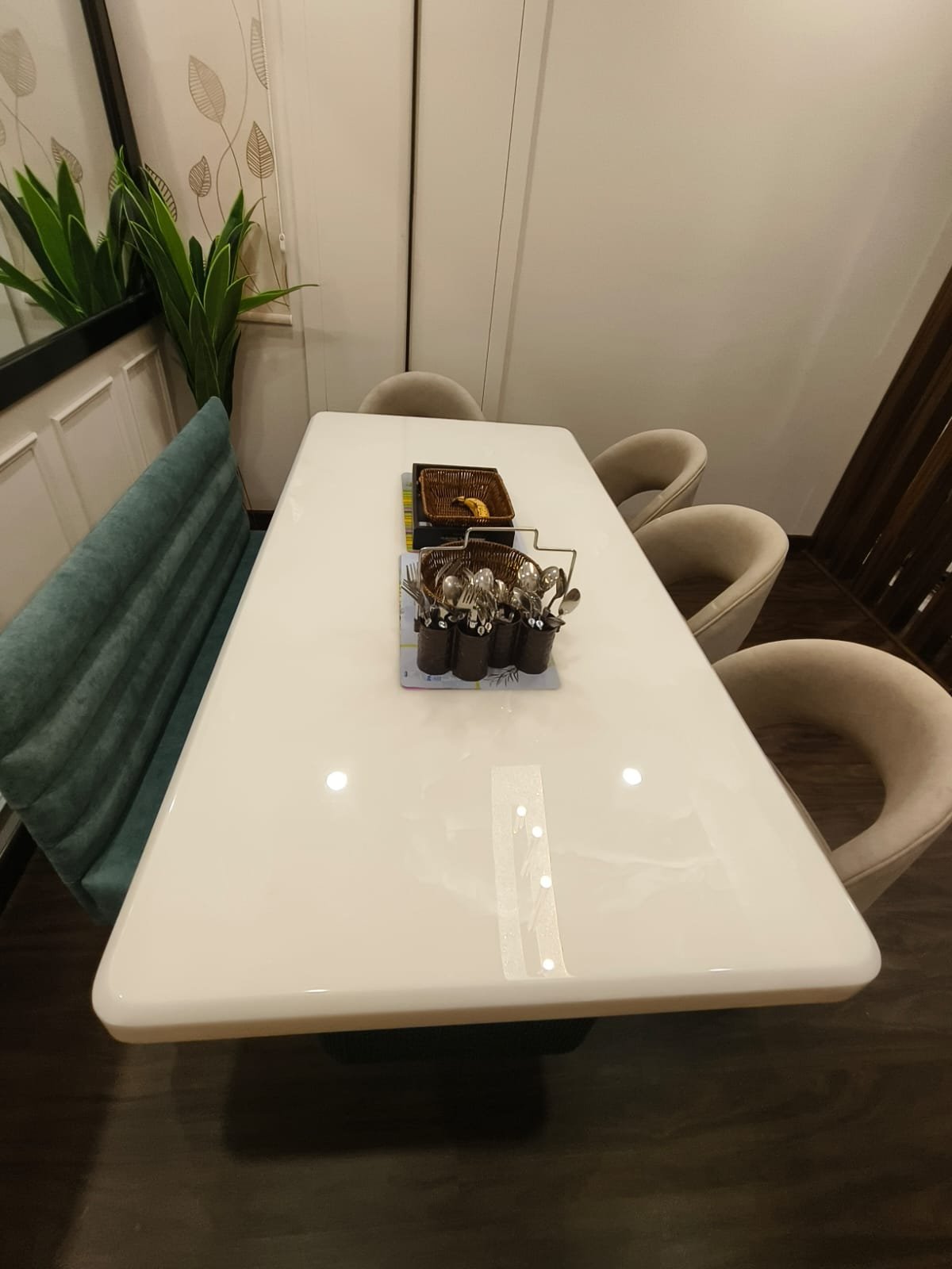 Solid-surface dining table