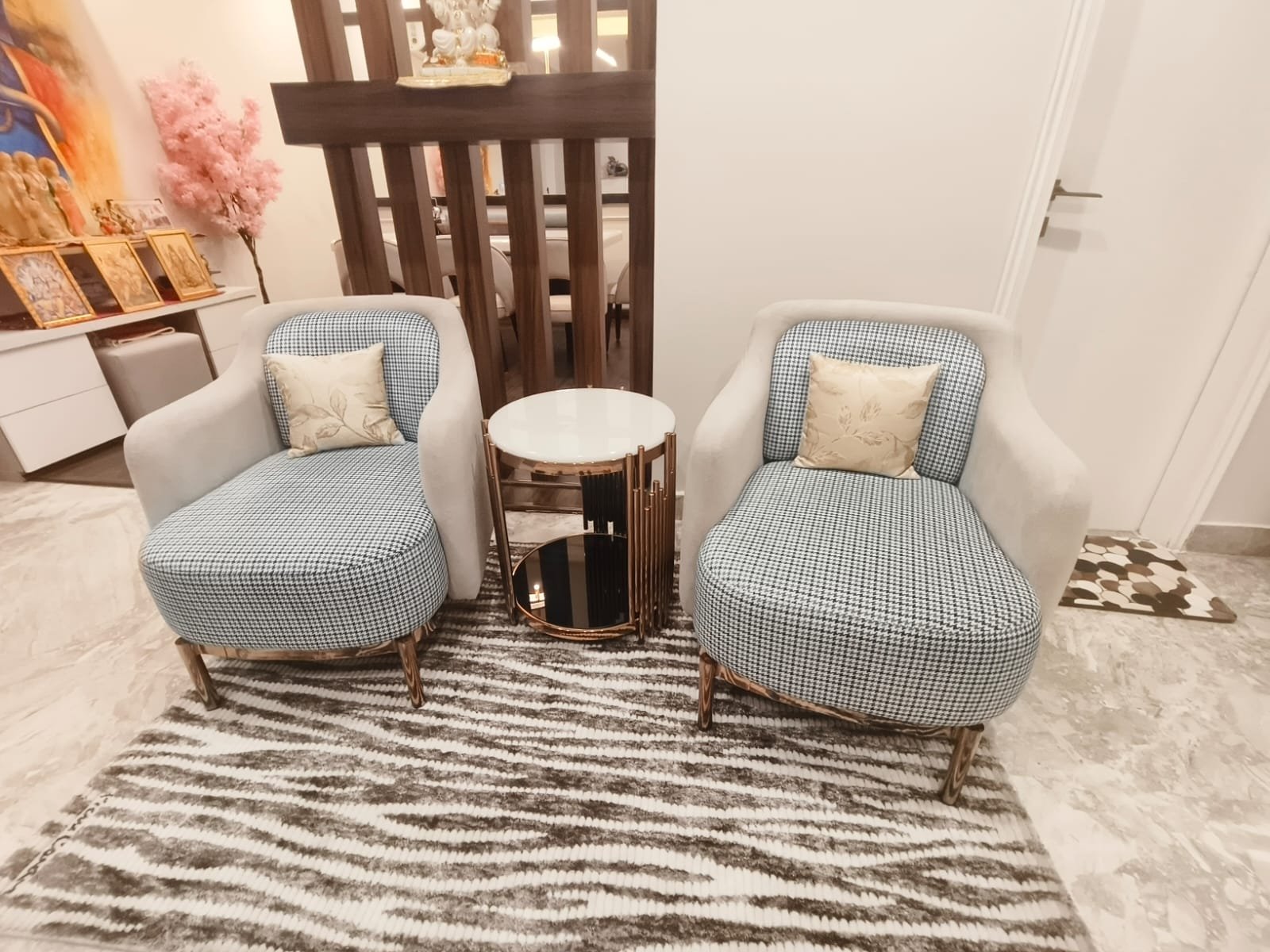 Houndstooth accent chairs
