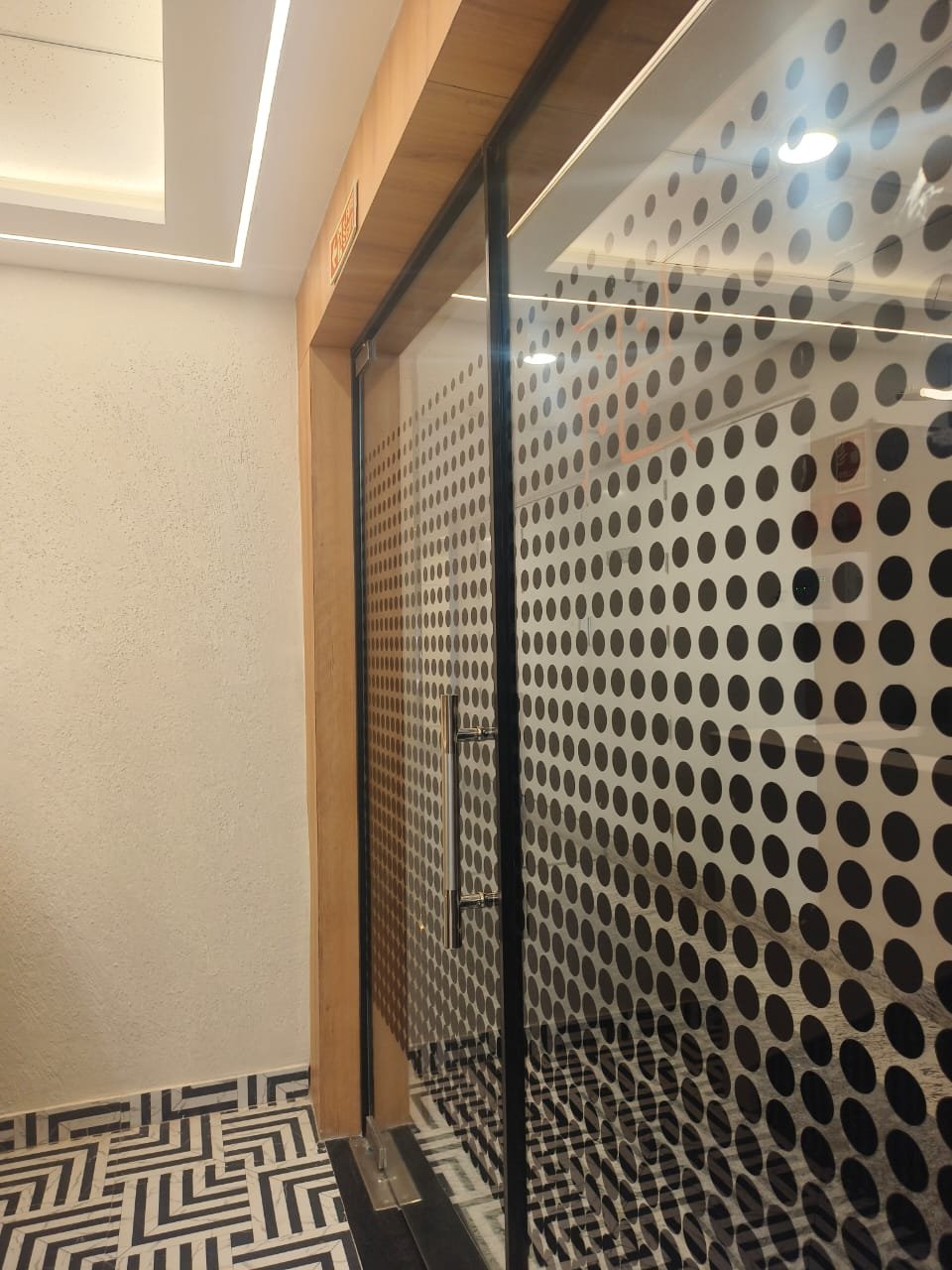 Frameless glass entry doors